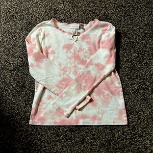 This is a tie dye pink & white long sleeved top from children’s place .